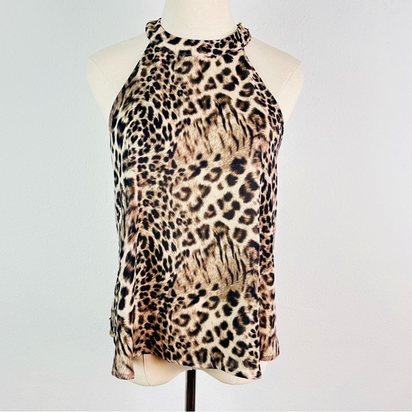 Astr Tops - ASTR animal print open back top